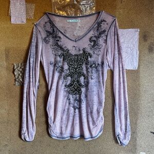 Maurices Pink and Black Long Sleeve Top